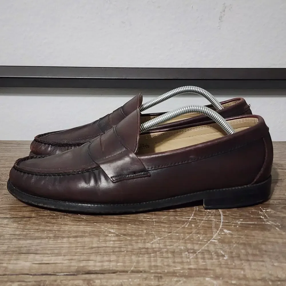 SAS Penny 40 Men's Leather Dress Slip-On Shoes Loafers Size 11 Wide Brown